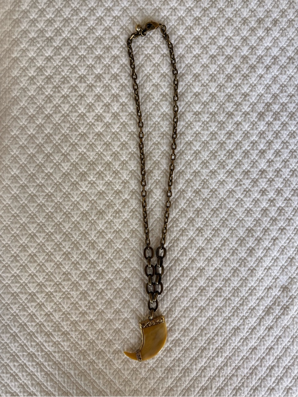 Lulu Frost Gold-Tone Brass Chain Necklace with Yellow Horn Pendant